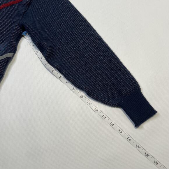 Vintage St Croix Sweater Mens Large Blue Red Wool V Neck Abstract Geometric 90s - Picture 8 of 8